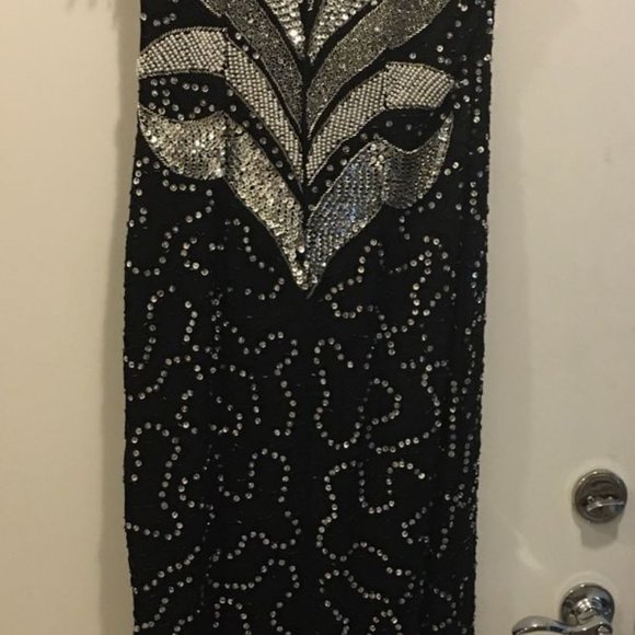 Black Dress With Silver Sequins - Picture 2 of 6